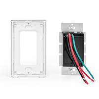 Interrupteur à bascule numérique certifié ETL US, variateur de lumière, max. 300W LED/CFL et 600W Incandescent, plaque murale sans vis unipolaire/tripolaire
