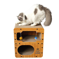 ICL-Durable intégré qualité bois ondulé chat griffoir conseil chat cloche maison chat griffoir conseil