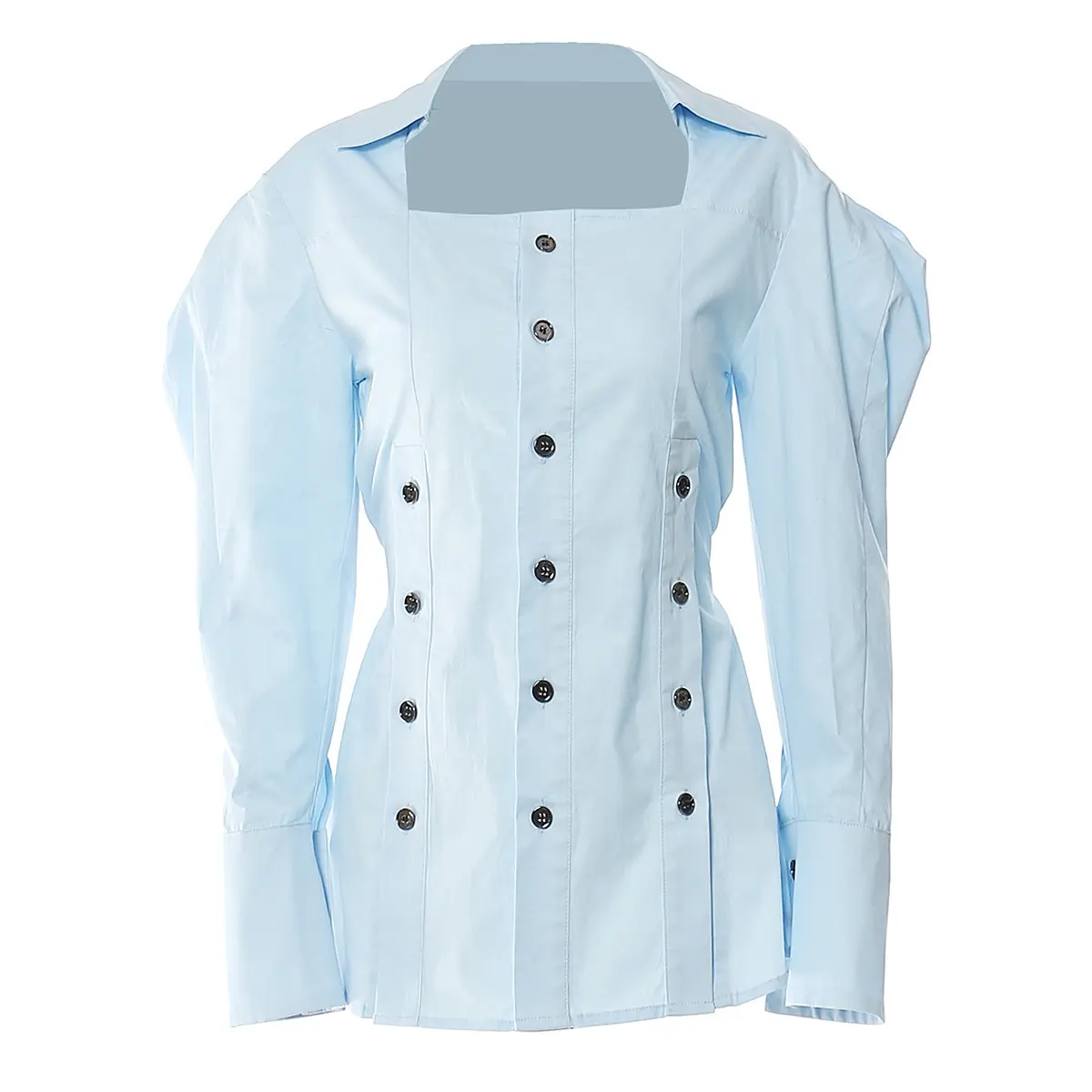 OUDINA Fashionable Casual Elegant Long Sleeve Button Up Top Shirt Women's Blouse Shirt
