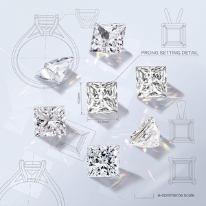 Starsgem 0.02ct a 0.8ct cuadrado princesa corte Cuerpo a Cuerpo laboratorio crecido diamante pequeño fantasía Cuerpo a Cuerpo diamantes para anillo de joyería fina - Product Image 1