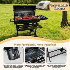 OEM/ODM Parrilla de Carbón para Exteriores de Lujo con Barril de Acero Cromado, Diseño Moderno, Recolector de Ceniza - Product Image 4