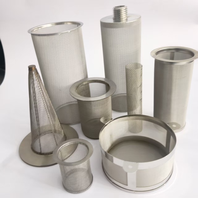 Stainless Steel 304 Braided Perforated Filter Cylinder Liquid Filter with Stainless Steel Mesh Core