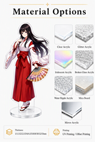Support en acrylique pour figurine anime en feuille d'argent, sur mesure, à fente unique, personnage original découpé au laser