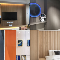 Panneaux muraux modernes en composite bois-plastique (WPC) étanches pour extérieur, panneaux de plafond à rainures co-extrudés, bande PVC pour extérieur commercial