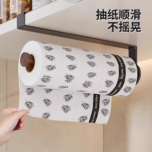 Walnut Wood <b>Kitchen</b> Paper Towel Holder Roll Paper Storage Rack Minimalist Design Easy Installation Cabinet Accessory - Product Image 3