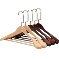 Cintres de luxe en bois personnalisables avec logo pour costumes, manteaux et chemises, à épaules larges, pour usage professionnel et domestique