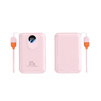 Batterie externe portable magnétique Li-Polymère Super Type-C 20W 22.5W avec sortie de charge sans fil et câble