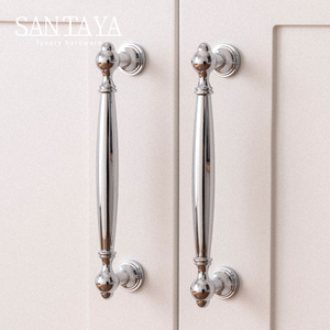 Tiradores de Muebles de Latón, Cromados Plateados, para Gabinetes de Cocina, Tiradores de Cobre Sólido de Lujo para Armarios, Cómodas y Cajones - Product Image 5