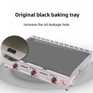 Crêpière portative industrielle avec 3 brûleurs et gril d'acier au carbone - Product Image 2