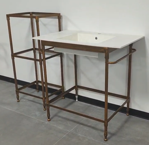 Idées de meubles de salle de bain en fer pour une décoration rétro vintage, bains de loft, salles de bain rétro, base de lavabo en acier, pieds de lavabo - Product Image 4