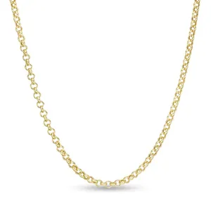 Gemenl Hoge Kwaliteit Rolo Ketting Vrouwen Sieraden 925 Zilver 18K Gouden Ketting