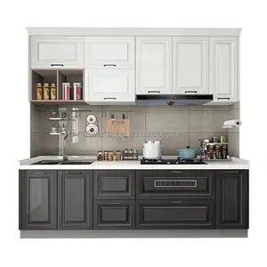 Factory Direct Modern Modular Lacquer Finish Handless Plywood Kitchen Cabinets