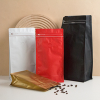 Sacs à café personnalisés Baina Jia LBC801 à fond plat, qualité alimentaire, 100g 250g 500g 1kg, imprimés en héliogravure avec valve en papier