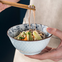 Service de vaisselle en porcelaine bleue et blanche de style japonais avec assiettes et bols, ensemble de vaisselle en céramique, cadeau pour la maison et les restaurants