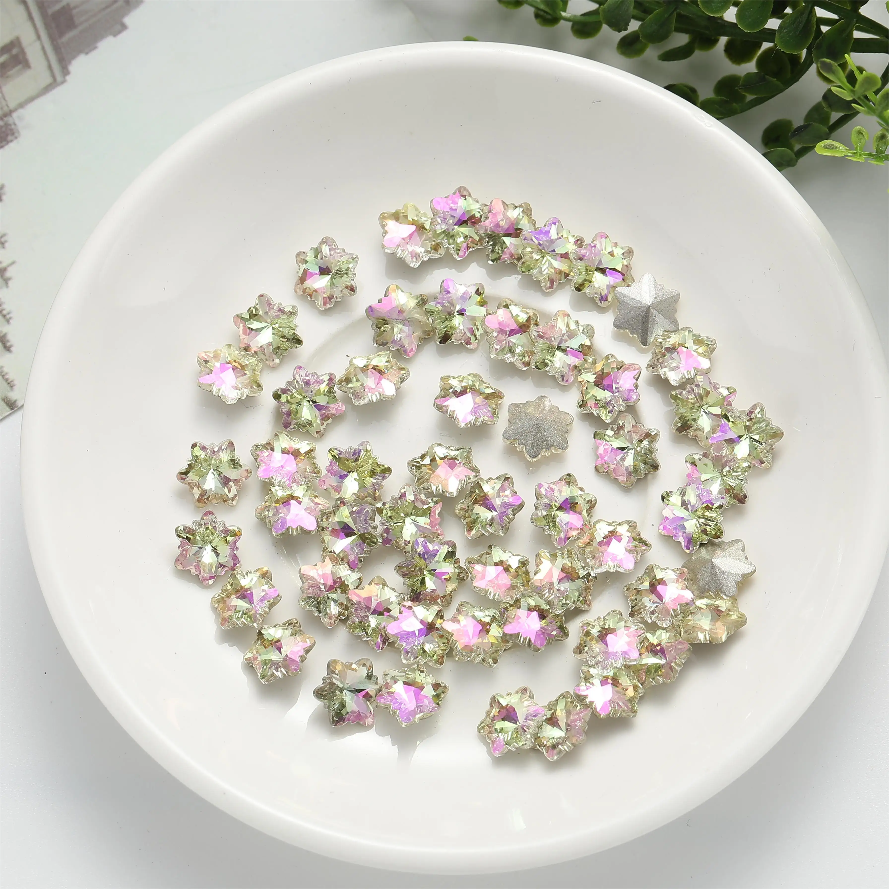 5X5MM 1000 Pieces/Bag New Arrival K9 Butterfly Shape Crystal Glass Nail Rhinestone For Jewelry Making