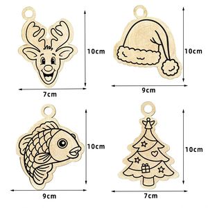 Tree Decorations Unfinished <b>Wood</b> <b>Slice</b> 20 Pcs Diy Wooden Christmas Ornaments Set With Marker - Product Image 4