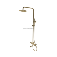 Robinet de douche multifonction encastré ou apparent en laiton pour baignoire, fixation murale, avec thermostat et fonction pluie