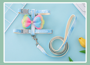 ชุดสายจูงและสายจูงสำหรับแมวสัตว์เลี้ยงสุดหรูสายจูงและสายจูงสุนัขลูกแมวและสายจูงแบบมีปีกหลังไล่ระดับสี - Product Image 5