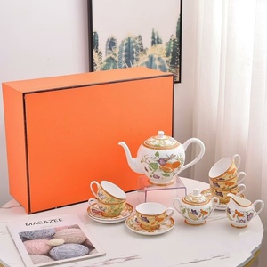 Ensemble de vaisselle en céramique écologique, kit de tasses en porcelaine moderne avec motifs de fruits jaunes pour hôtels et services - Product Image 2