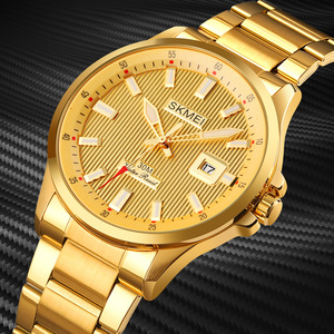 Montre chronographe carrée en or pour homme, montre-bracelet de luxe en acier inoxydable, montre à quartz étanche 30M - Product Image 1