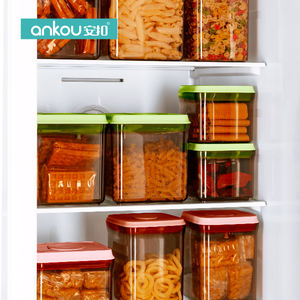 Boîtes à céréales carrées transparentes en plastique alimentaire avec couvercle à vis pour maïs, grains, collations, aliments se - Product Image 2