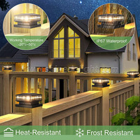 Lámpara de Poste Solar para Exteriores, Impermeable, para Patio, Escaleras, Vallas, Jardín, Decoración