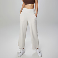 Nouveau automne régulier et étendu longueur droite poches latérales décontracté Joggers danse pantalon séchage rapide Yoga taille haute Flare pantalon