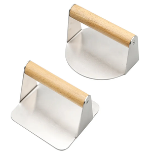 Gadgets de cocina Bacon Patty Burger Press Smasher Acero inoxidable <span class=keywords><strong>Hamburger</strong></span> Presse Burgers Smash con mango de madera - Product Image 1