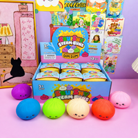 Balle anti-stress souple en forme de boulette souriante unie, jouet de décompression à pincer, modèle Baozi, cadeau d'anniversaire