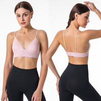Nouveau soutien-gorge sans armatures, à forte maintien, respirant, col en V, non ajustable, style triangle, tendance internationale européenne et américaine
