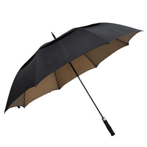 <span class=keywords><strong>Parapluie</strong></span> de golf automatique pongé 190T de haute qualité résistant aux UV revêtement noir en fibre de verre motif droit-Sun City - Product Image 2