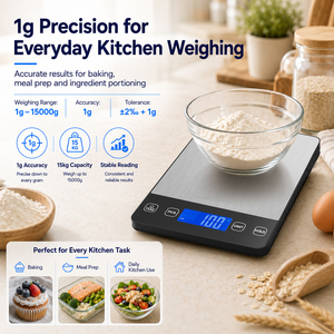 Báscula digital profesional para alimentos con pantalla LCD, delgada, de acero inoxidable, para cocina. - Product Image 2
