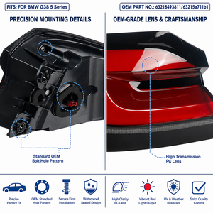 Para <span class=keywords><strong>BMW</strong></span> Serie 5 G30 G38 F90, Conjunto de Luz Trasera LED Completa, OE 63218493811 63215a711b1, Plug and Play, 530i 540i M5 LCI - Product Image 4