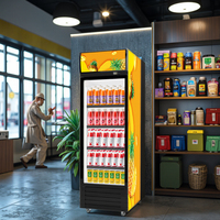 Réfrigérateur commercial vertical à porte simple, double ou triple vitrée, pour supermarché, affichage, dégivrage manuel, refroidisseur de boissons, refroidisseur