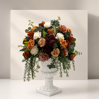 Boule de fleurs artificielles de qualité supérieure PPS, couleur marron, 60 cm, pour mariage, événement, centre de table, décoration
