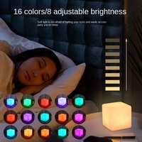 Mini veilleuse carrée moderne, Offre Spéciale lumières carrées rougeoyantes créatives commandées à distance colorées à bas prix