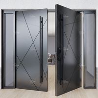 Canada standard luxe noir entrée principale double porte hall principal double porte haute sécurité pare-balles extérieur double portes