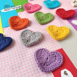 Applique Cœur au <span class=keywords><strong>Crochet</strong></span> en Fil de Coton - Patch Cousu à la Main pour <span class=keywords><strong>Scrapbooking</strong></span>, Décoration de Mariage, Vêtements de Bébé - Product Image 1