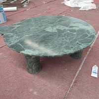 Table basse ronde en marbre vert Alpi de luxe moderne OEM pour salon, meuble décoratif élégant en pierre naturelle pour la maison