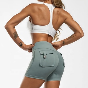 Shorts de yoga pour femme, design été 2022, écologiques, respirants, pour l'entraînement, la course, taille mi-haute, effet ventre plat, style cycliste, sport et gym - Product Image 6