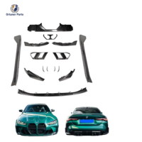 2020 + pour BMW M3 M4 G80 G82 Kit carrosserie en Fiber de carbone Style MP nouveau pare-chocs avant lèvre arrière Diffuse côté jupe gril évents sec mise à niveau