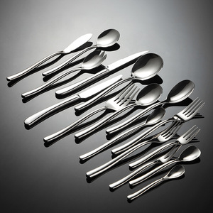Couverts de style occidental français en acier inoxydable 201, série 666 Moonlight, épaissis et profonds, adaptés aux hôtels, pour l'exportation. - Product Image 1