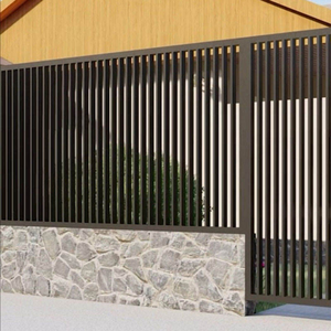 Clôture en panneaux d'aluminium de type australien, lames verticales, revêtement <span class=keywords><strong>PVC</strong></span> noir, durable, anti-UV, imperméable, facile à installer - Product Image 6