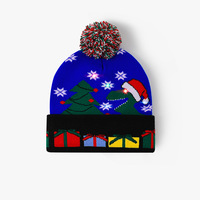 Gorro Navideño de Punto con Luces LED, Gorro de Invierno Unisex con Luces para Navidad y Año Nuevo