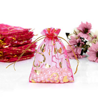 Petit sac en Organza violet estampage à chaud sacs en fil de cœur pochette à cravate bijoux pochettes d'emballage pour cadeau