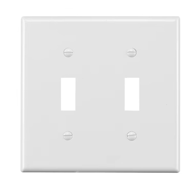 Dual Gang Standard Size Light Switch Cover Plate Toggle Wall Plate for Listed ABS ROHS Material 12 Month Warranty