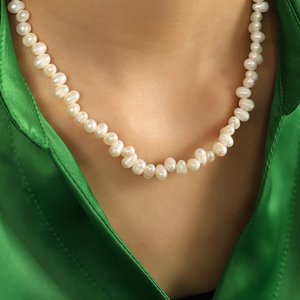 สร้อยคอมุกน้ำจืด เกรด AAA รูปทรงไม่สม่ำเสมอ ใส่ได้ทุกวัน - Product Image 4