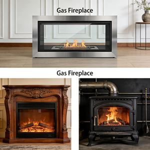 Caminetto a Gas da Parete per Interni 600/700/800/900/1000/1100/1200mm, Fiamma Realistica, Calore Regolabile, Uso Domestico - Product Image 3