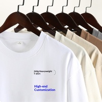 T-shirt en coton peigné lourd 260g pour homme et femme, style ample, manches courtes, t-shirts en coton surdimensionnés, logo personnalisé