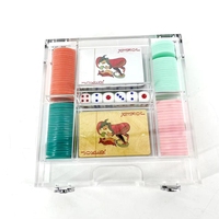 Jeu de cartes de poker en acrylique personnalisé en usine avec jetons en lucite et boîte